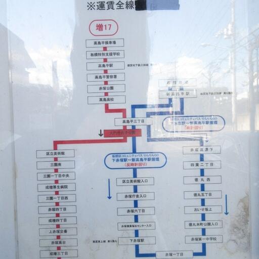 バス停(成増北口行き) 運行ルート